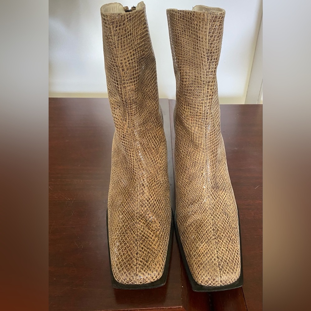 Stuart Weitzman snake skin leather boots
